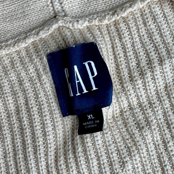 GAP Open-Front Ribbed Knit Cardigan Sweater in Oatmeal Gray – Size XL - Picture 4 of 15